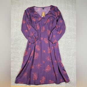 Patagonia NWT Womens Shallow Moon Purple V-Neck Long Sleeve Dress Size Small